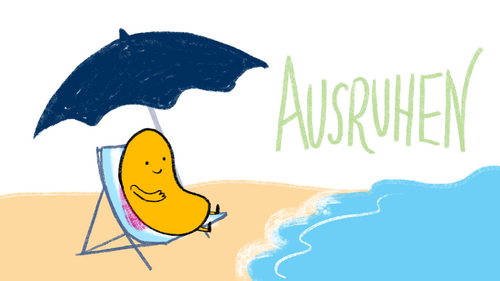 Zu sehen ist hier ein Standbild der Szene "Ausruhen" aus dem Animationsfilm „Achtung, Kopf im Ausnahmezustand“